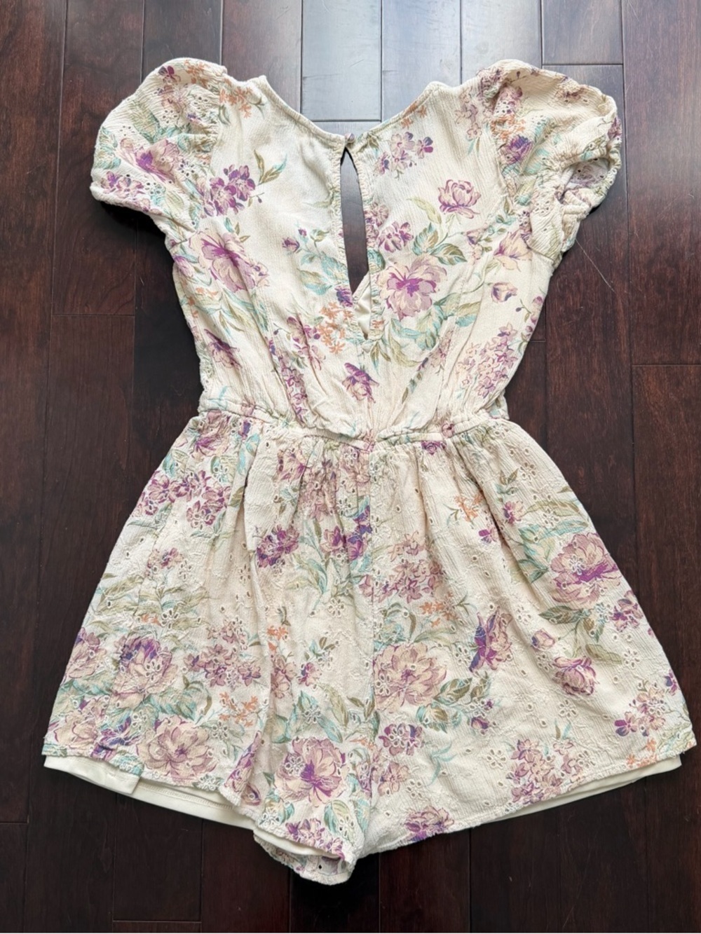 American Eagle Women's Romper Floral, Size XS CottageCore Soft Prairie Romantic - Picture 6 of 9